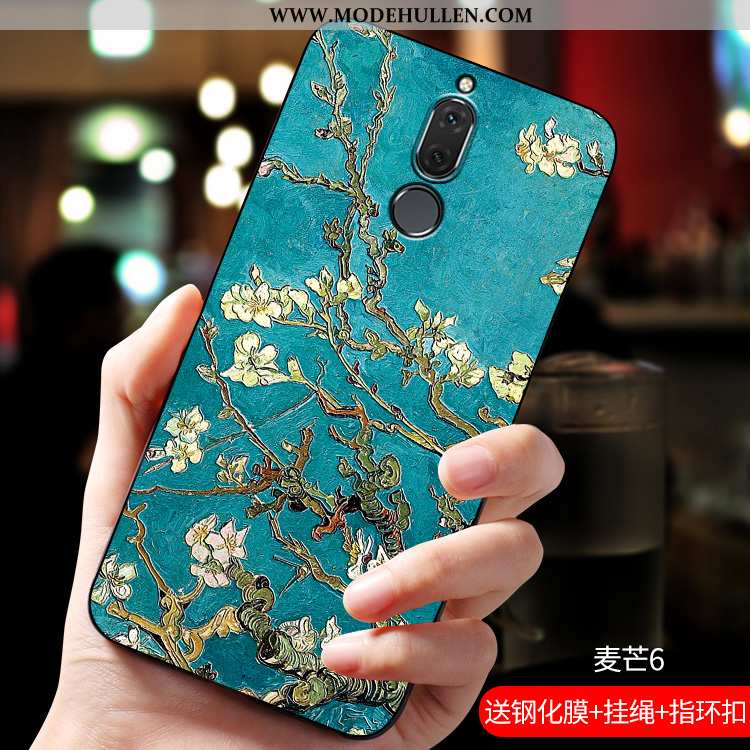 Hülle Huawei Mate 10 Lite Prägung Trend Handy Weiche Schutz Case Alles Inklusive Blau