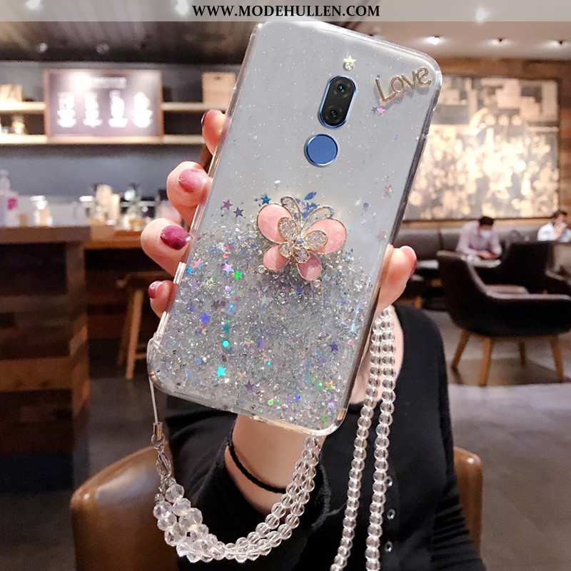 Hülle Huawei Mate 10 Lite Strasssteinen Kreativ Weiche Case Blau Silikon Pulver