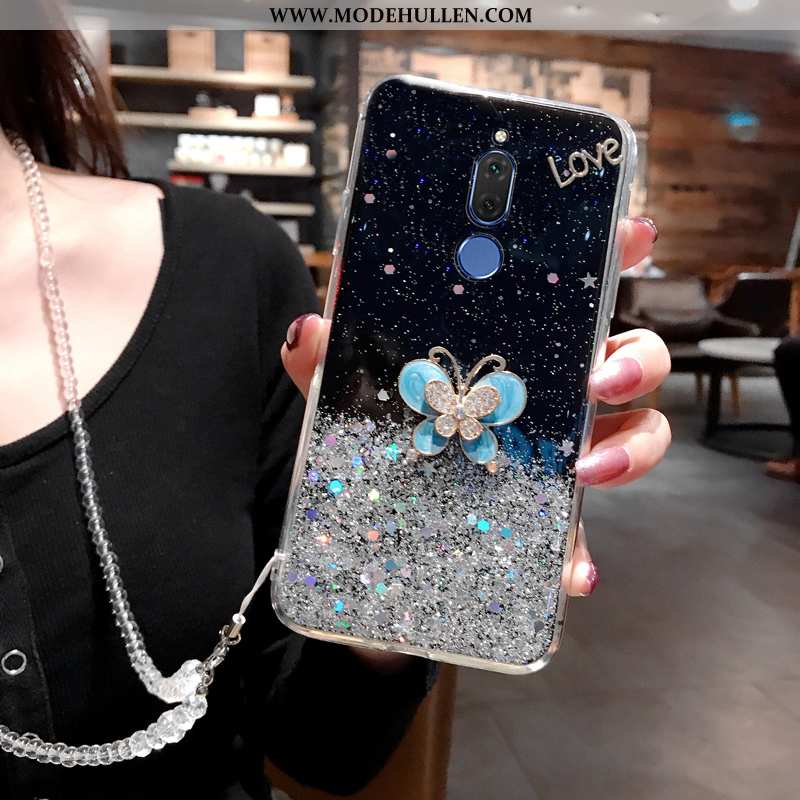 Hülle Huawei Mate 10 Lite Strasssteinen Kreativ Weiche Case Blau Silikon Pulver