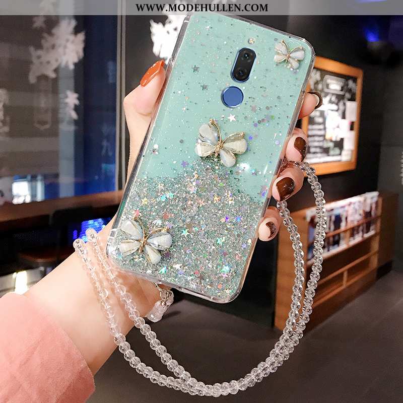 Hülle Huawei Mate 10 Lite Strasssteinen Kreativ Weiche Case Blau Silikon Pulver