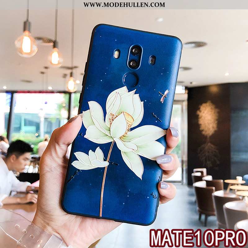 Hülle Huawei Mate 10 Pro Hängende Verzierungen Prägung Blumen Weiche Handy Einfassung Mini Weiße