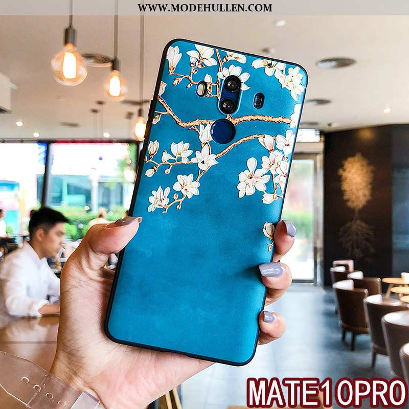 Hülle Huawei Mate 10 Pro Hängende Verzierungen Prägung Blumen Weiche Handy Einfassung Mini Weiße