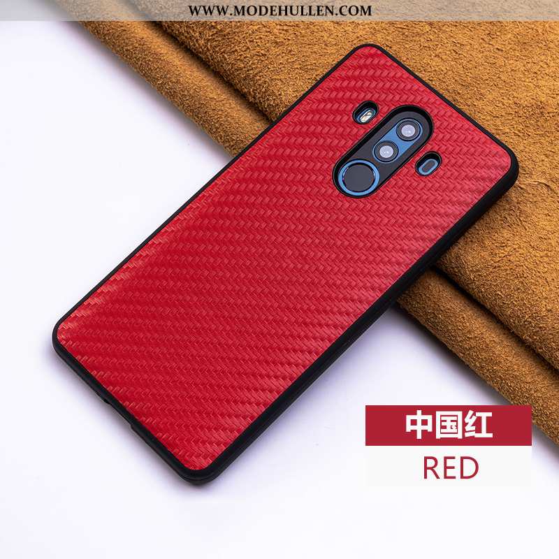 Hülle Huawei Mate 10 Pro Leder Muster Handy Trend Rot High-end Echt Leder Rote