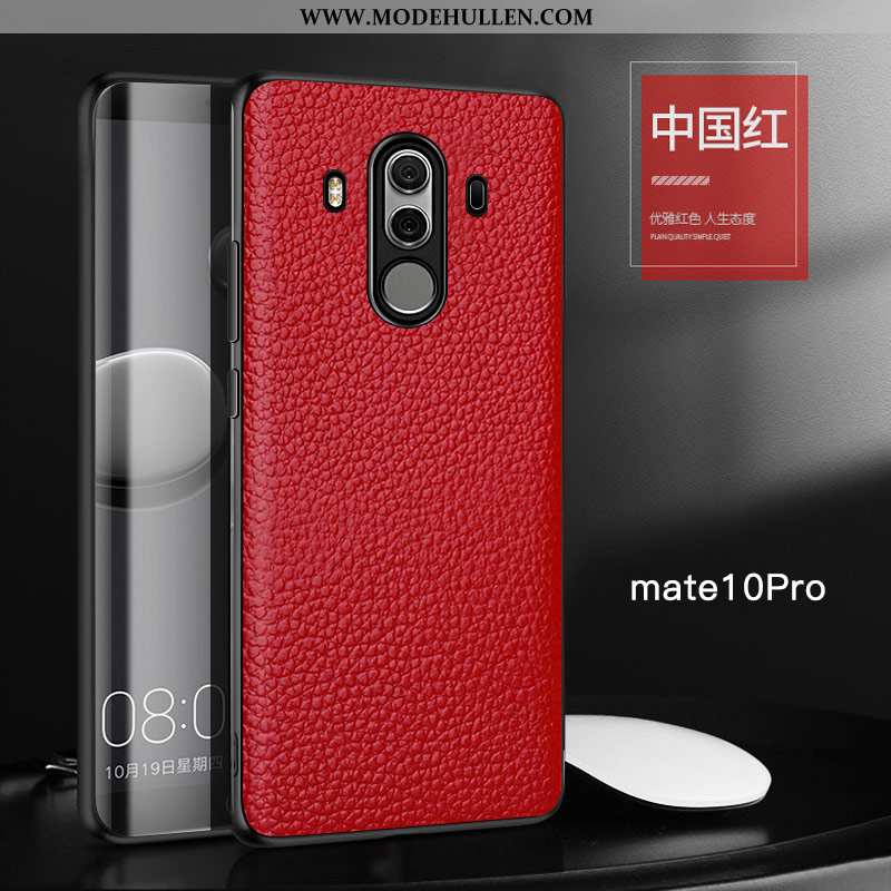 Hülle Huawei Mate 10 Pro Schutz Echt Leder Business Handy High-end Alles Inklusive Kuh Rote