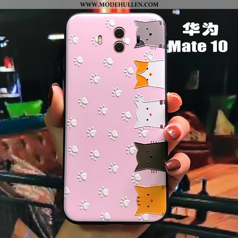 Hülle Huawei Mate 10 Prägung Karikatur Handy Nette Herz Dünne Trend Grün