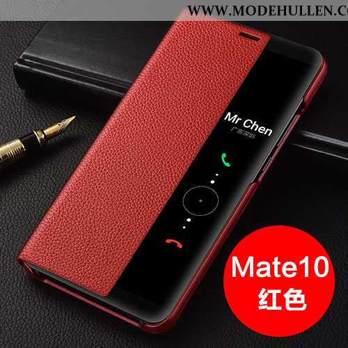 Hülle Huawei Mate 10 Schutz Lederhülle Anti-sturz Alles Inklusive Schwarz Clamshell