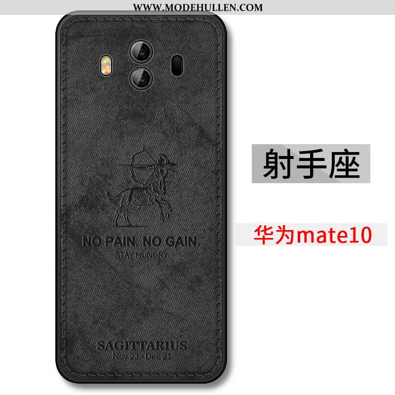 Hülle Huawei Mate 10 Silikon Nubuck Anti-sturz Case Konstellation Dünne Alles Inklusive Schwarz