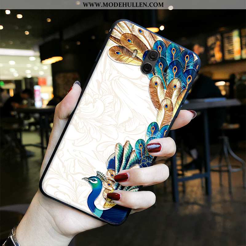 Hülle Huawei Mate 10 Silikon Schutz Nubuck Netto Rot Chinesische Art Handy Lila