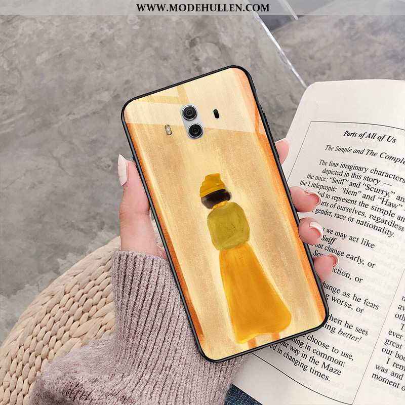 Hülle Huawei Mate 10 Super Dünne Kreativ Spiegel Schwer Gelb Retro Gelbe