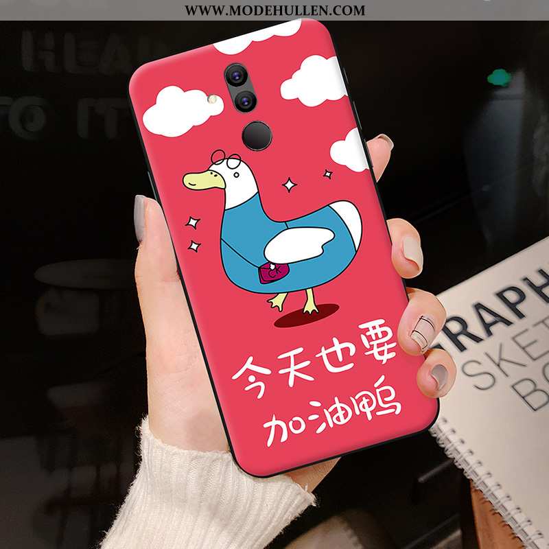 Hülle Huawei Mate 20 Lite Kreativ Karikatur Nubuck Rosa Silikon Persönlichkeit