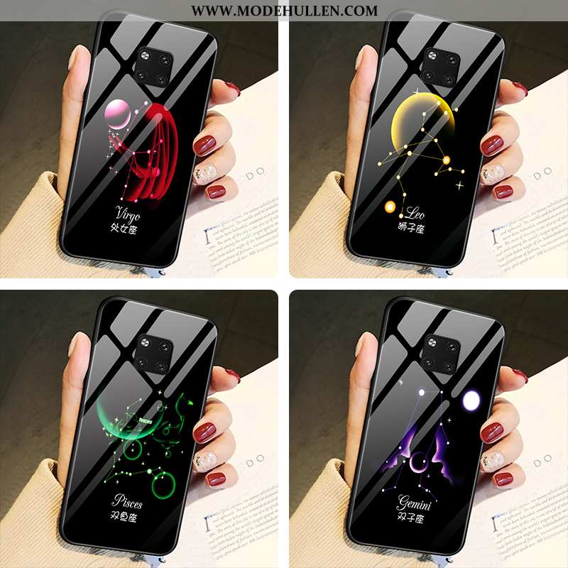 Hülle Huawei Mate 20 Pro Karikatur Nette Schwarz Glas Liebhaber Trend Case