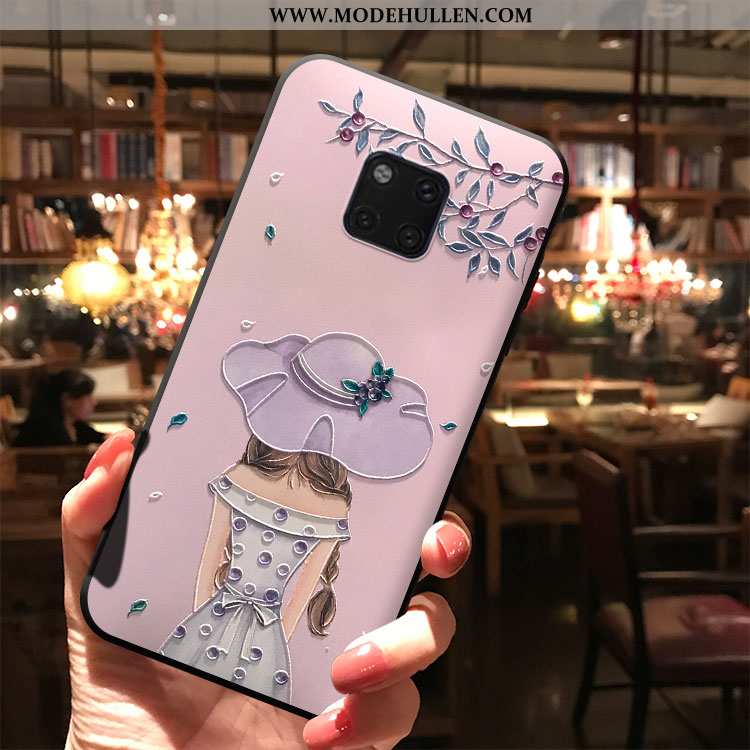 Hülle Huawei Mate 20 Pro Karikatur Schutz Anti-sturz Weiß Nubuck Frisch Weiße