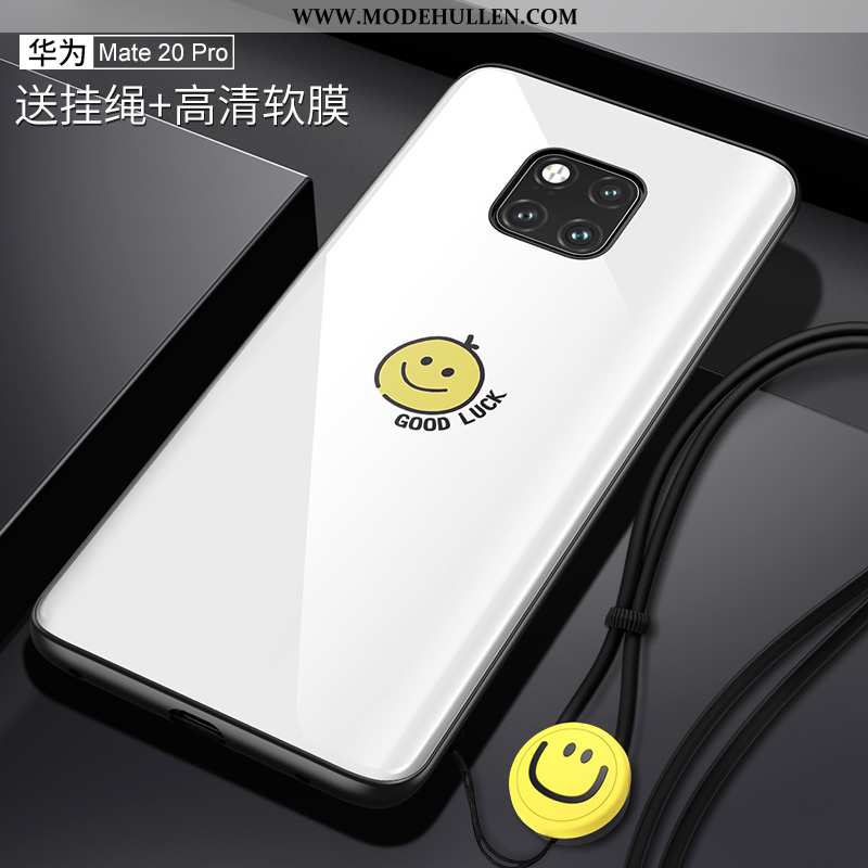 Hülle Huawei Mate 20 Pro Schutz Glas Handy Smiley Anti-sturz Case Persönlichkeit Rosa
