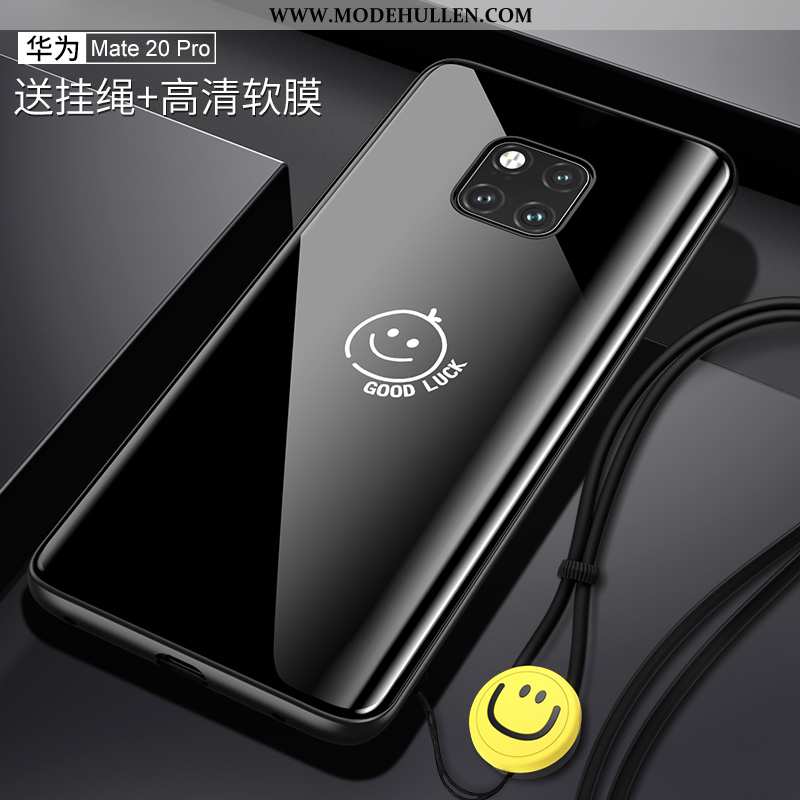 Hülle Huawei Mate 20 Pro Schutz Glas Handy Smiley Anti-sturz Case Persönlichkeit Rosa