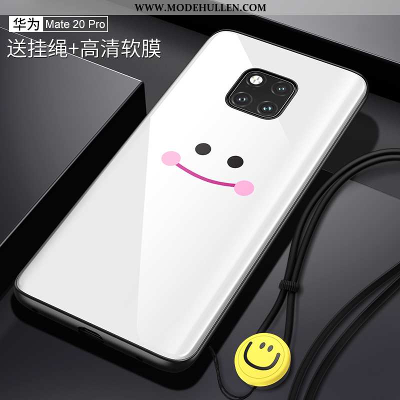 Hülle Huawei Mate 20 Pro Schutz Glas Handy Smiley Anti-sturz Case Persönlichkeit Rosa