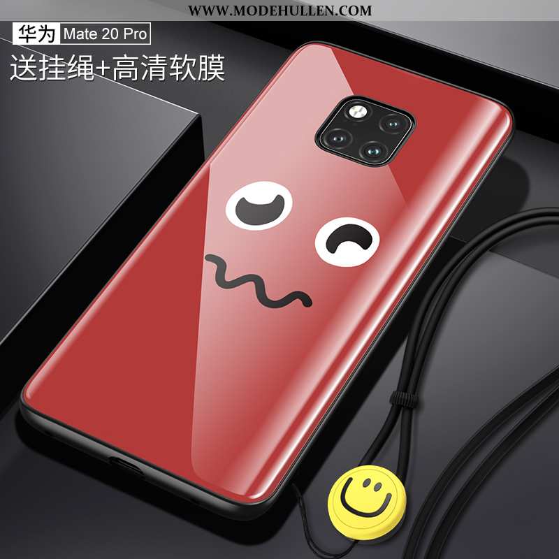 Hülle Huawei Mate 20 Pro Schutz Glas Handy Smiley Anti-sturz Case Persönlichkeit Rosa