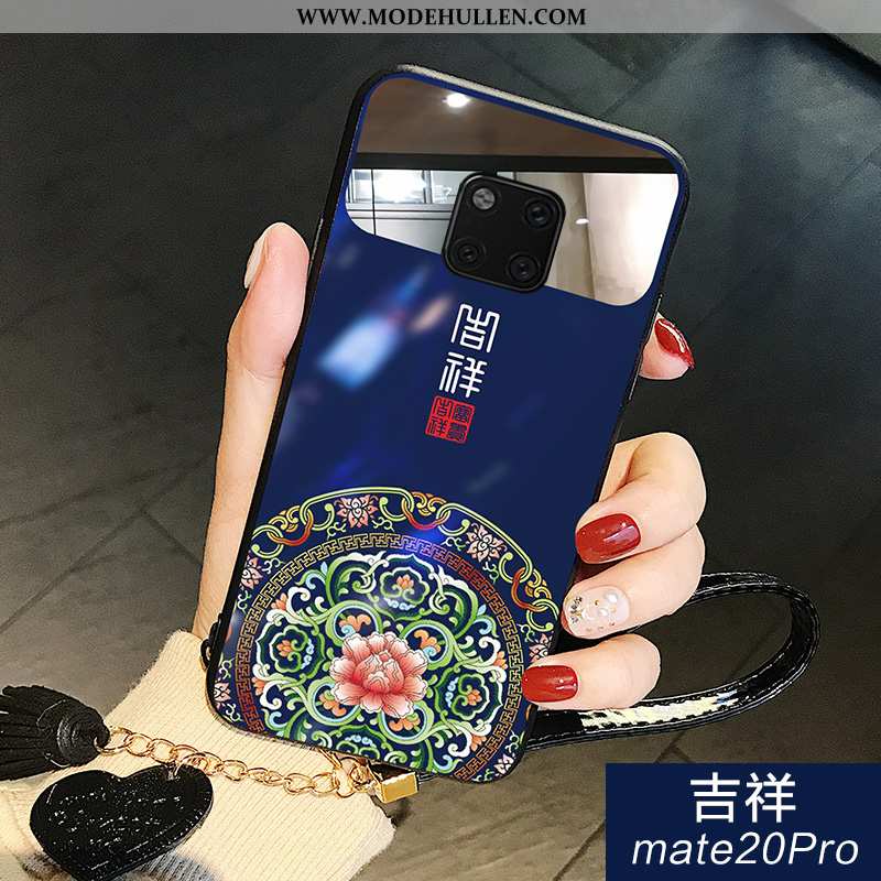 Hülle Huawei Mate 20 Pro Schutz Glas Trend Kosmetik Handy Anti-sturz Chinesische Art Blau
