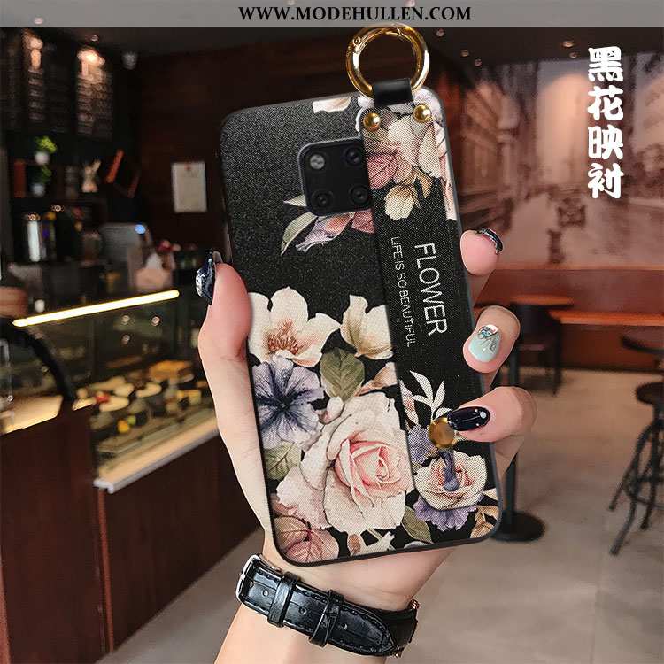 Hülle Huawei Mate 20 Pro Schutz Persönlichkeit Frisch Pfingstrose Case Kreativ Schwarz