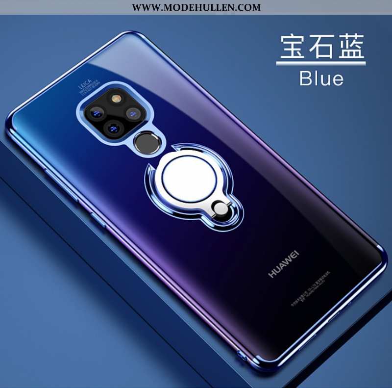 Hülle Huawei Mate 20 Schutz Transparent Schwarz Halterung Silikon Ring Weiche