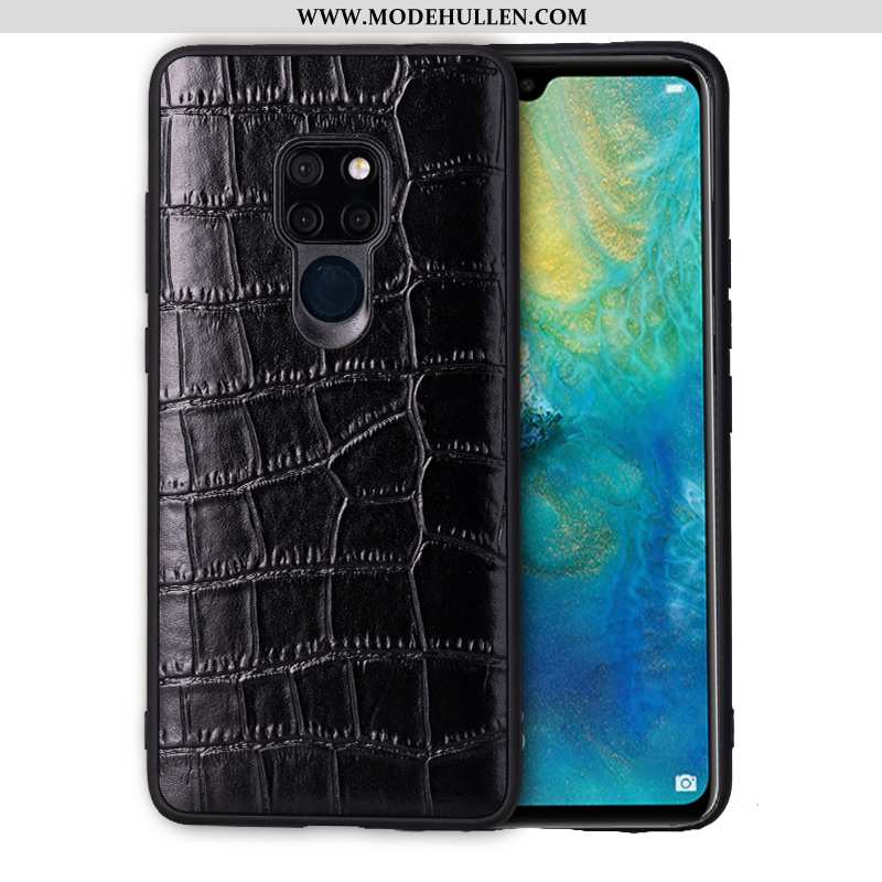 Hülle Huawei Mate 20 X Luxus Echt Leder Leder Lederhülle Schwarz Case