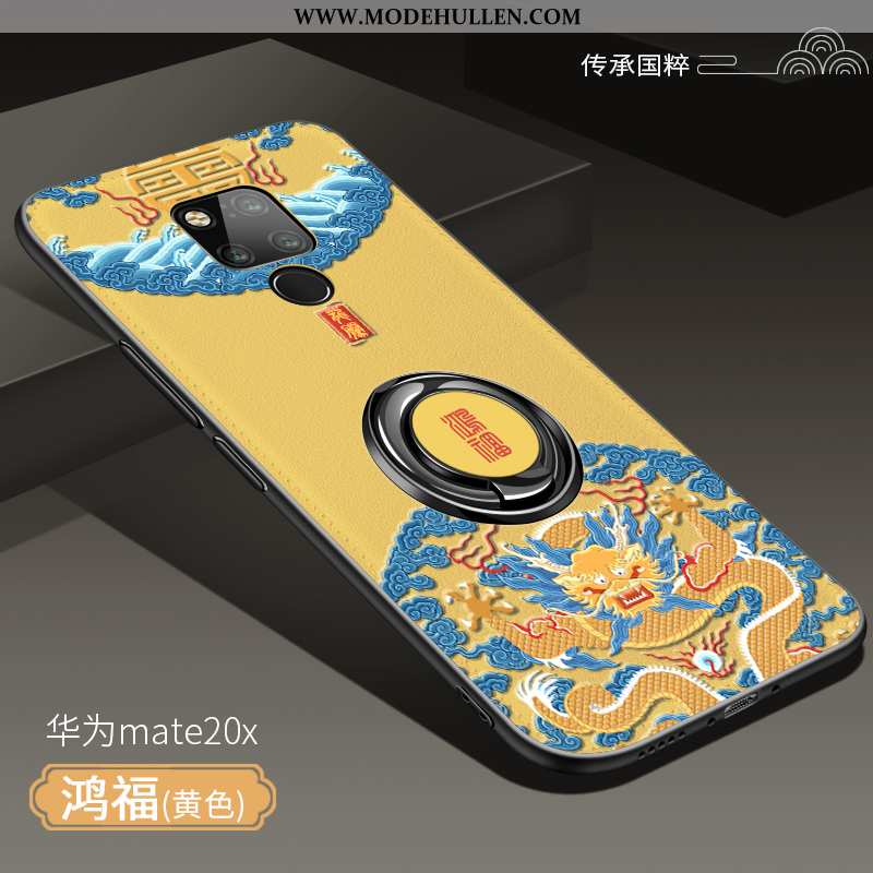 Hülle Huawei Mate 20 X Super Dünne Handy Chinesische Art Silikon Anti-sturz Rote