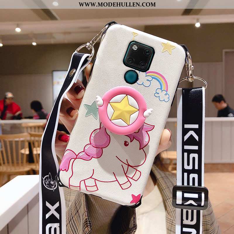 Hülle Huawei Mate 20 X Super Dünne Mini Karikatur Drache Hängende Verzierungen Rosa