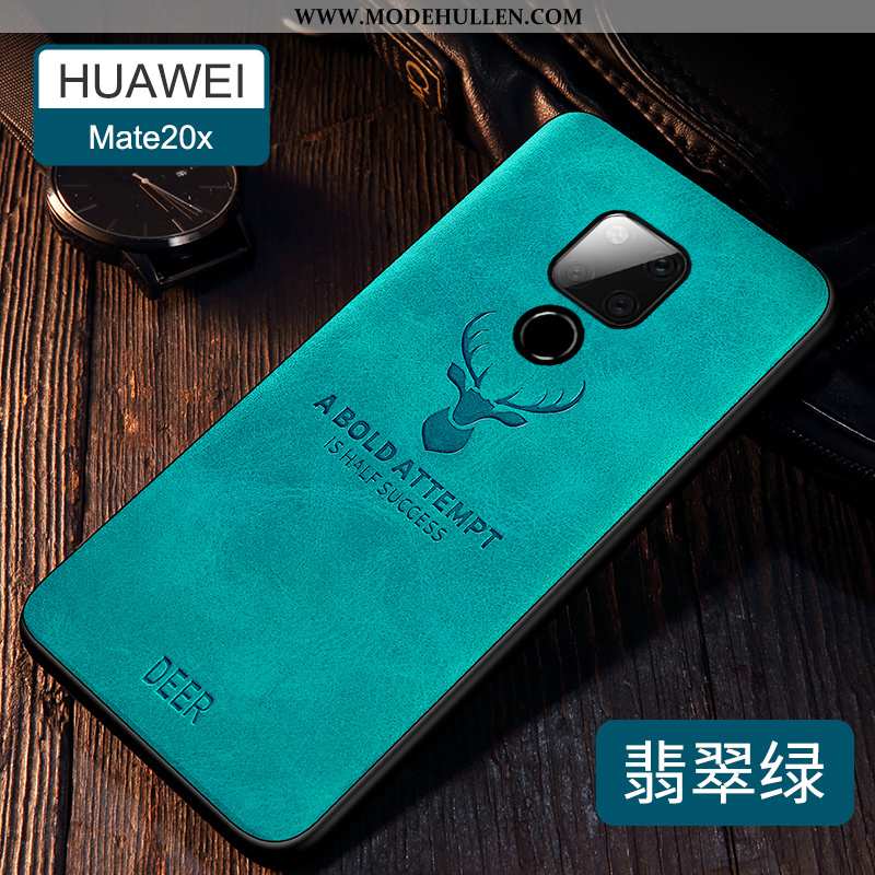 Hülle Huawei Mate 20 X Trend Super Leder Silikon Muster Schutz Anti-sturz Schwarz