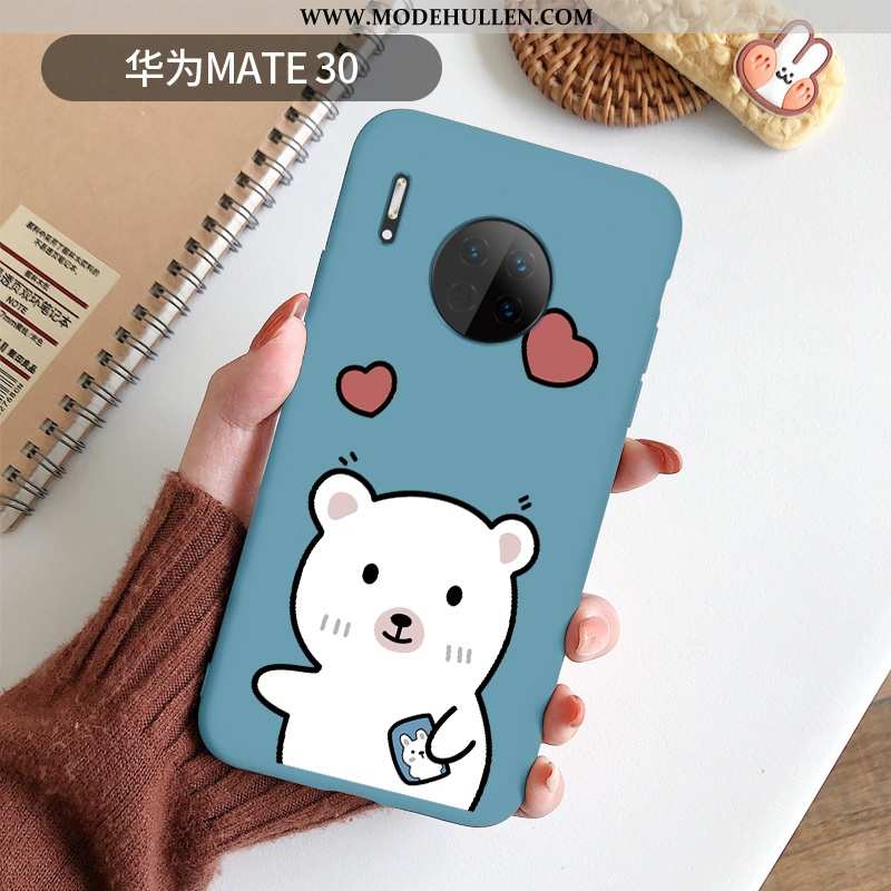 Hülle Huawei Mate 30 Dünne Silikon Mini Super Neu Karikatur Nette Blau