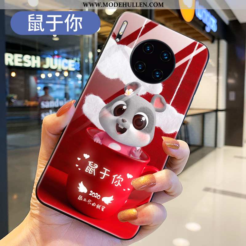 Hülle Huawei Mate 30 Glas Kreativ Ratte Handy Neu Rot Rote