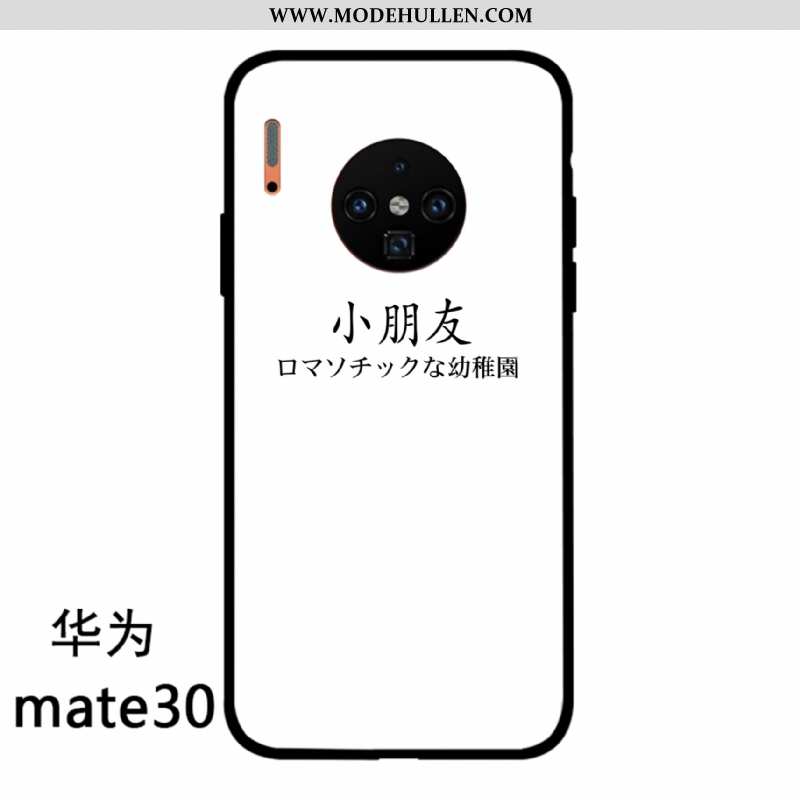 Hülle Huawei Mate 30 Glas Persönlichkeit Mini Case Netto Rot Weiß Anti-sturz Weiße