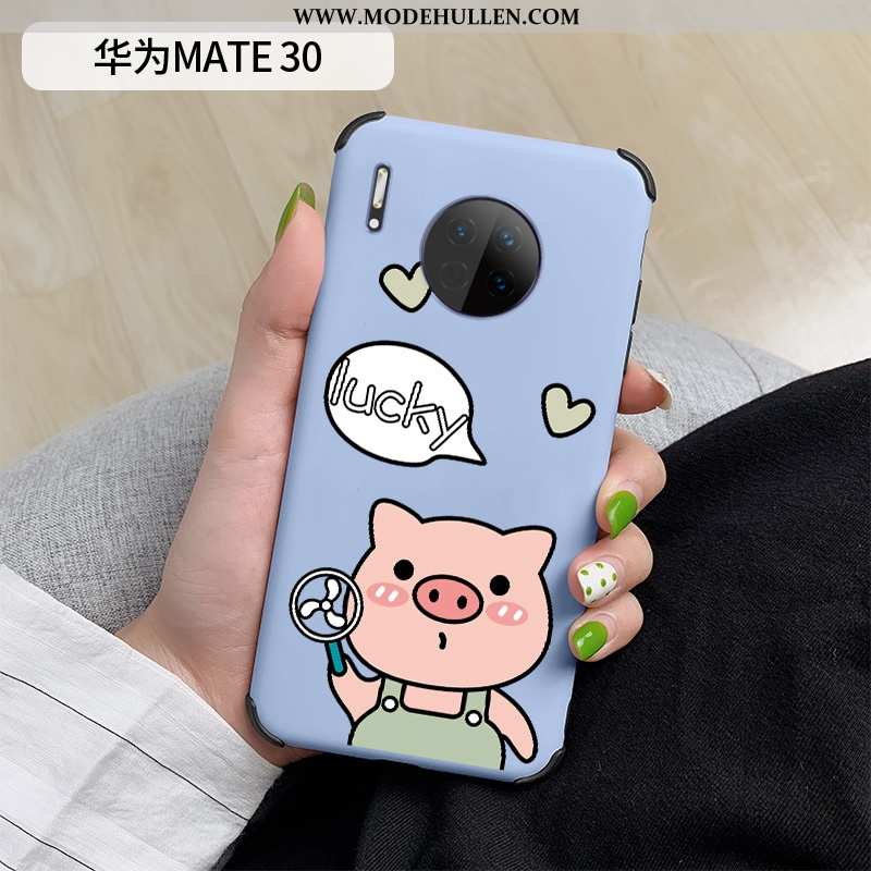 Hülle Huawei Mate 30 Karikatur Trend Mini Case Liebhaber Silikon Blau