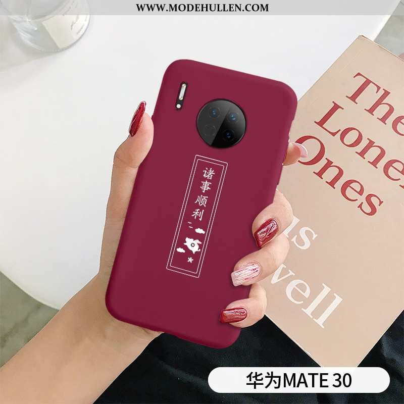 Hülle Huawei Mate 30 Kreativ Trend Einfach Case Super Rot Silikon Rote