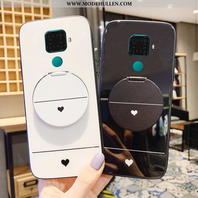 Hülle Huawei Mate 30 Lite Schutz Glas Case Handy Weiß Trend Weiße