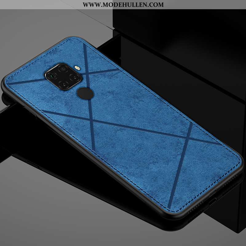 Hülle Huawei Mate 30 Lite Silikon Schutz Dünne Hintere Abdeckung Stoff Weiche Anti-sturz Blau