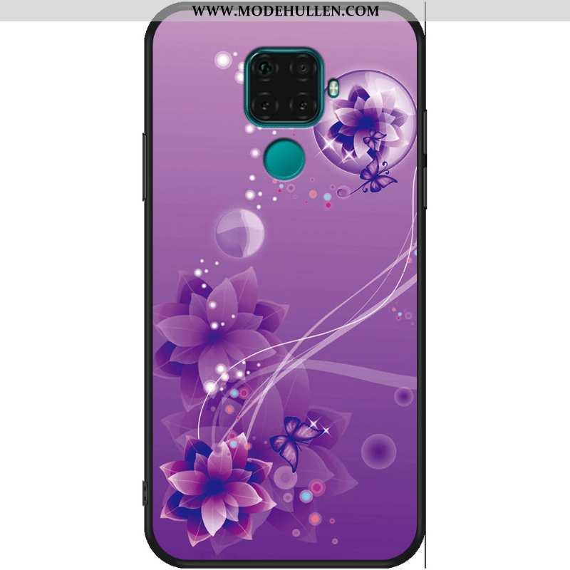 Hülle Huawei Mate 30 Lite Silikon Schutz Einfach Nubuck Einfassung Case Karikatur Lila