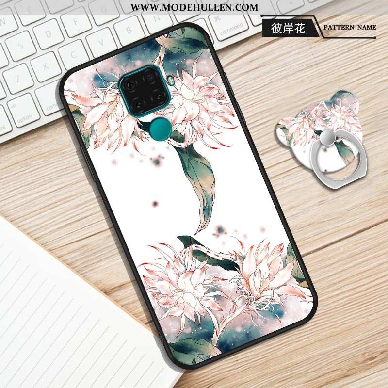 Hülle Huawei Mate 30 Lite Silikon Schutz Einfach Nubuck Einfassung Case Karikatur Lila