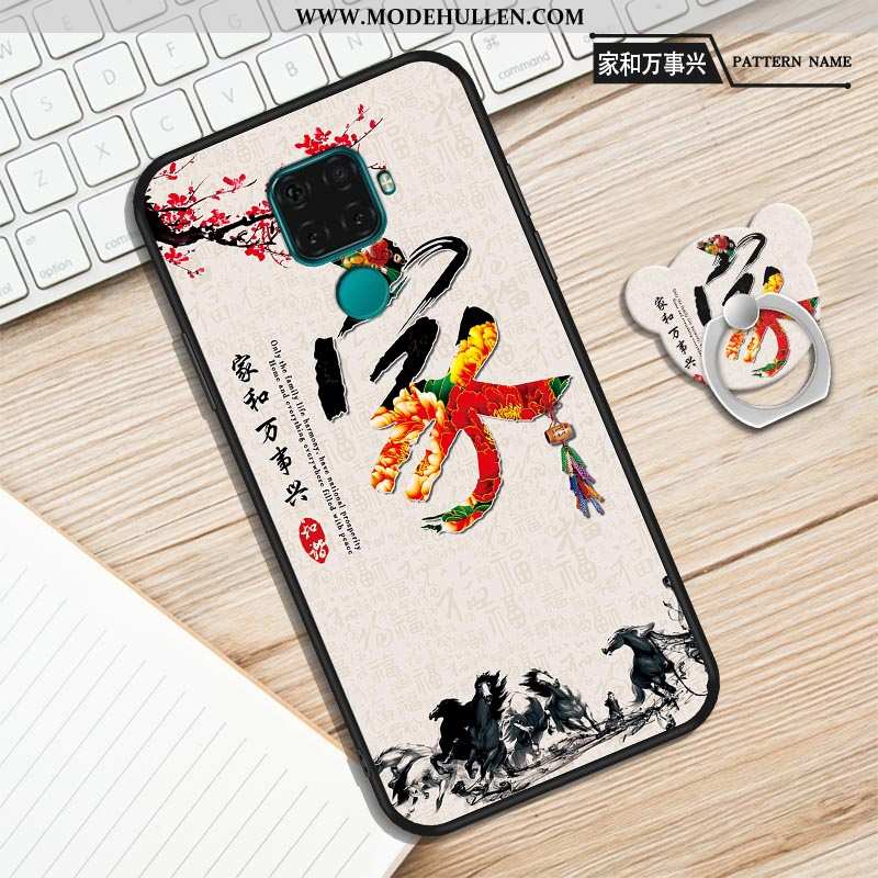 Hülle Huawei Mate 30 Lite Silikon Schutz Einfach Nubuck Einfassung Case Karikatur Lila