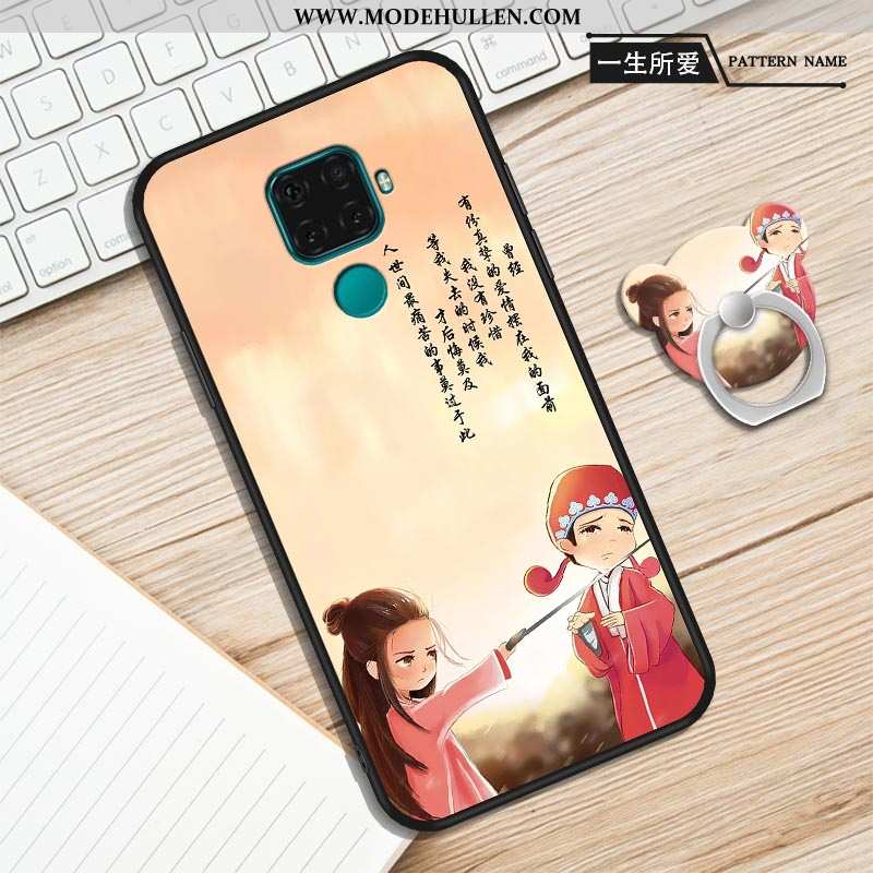 Hülle Huawei Mate 30 Lite Silikon Schutz Einfach Nubuck Einfassung Case Karikatur Lila