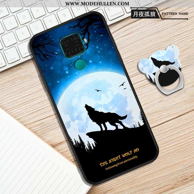 Hülle Huawei Mate 30 Lite Silikon Schutz Einfach Nubuck Einfassung Case Karikatur Lila