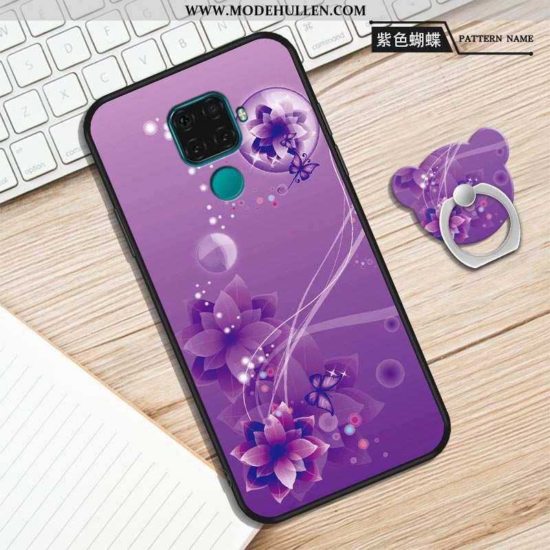 Hülle Huawei Mate 30 Lite Silikon Schutz Einfach Nubuck Einfassung Case Karikatur Lila