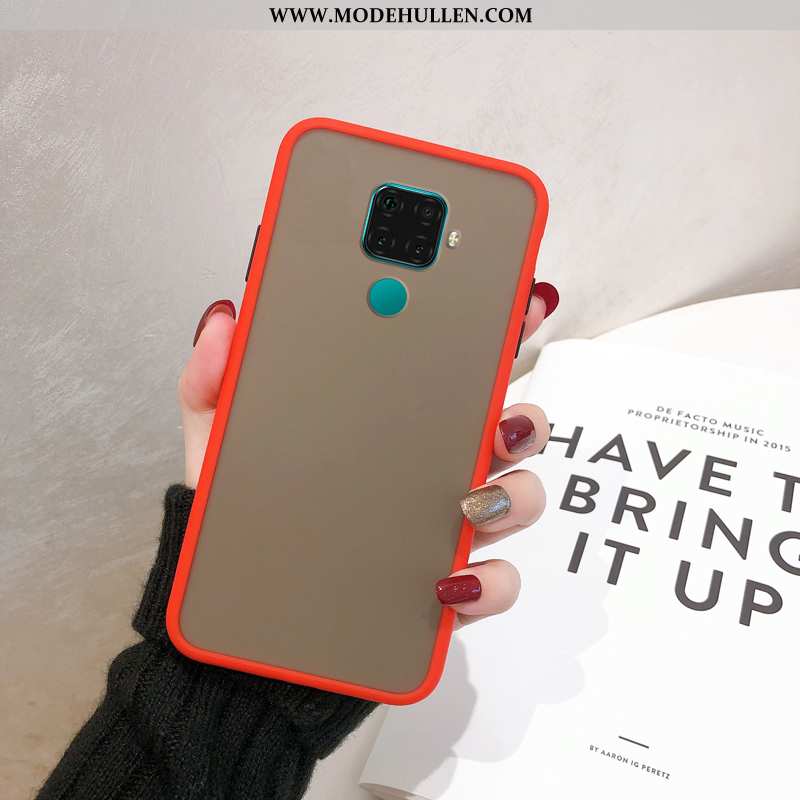 Hülle Huawei Mate 30 Lite Transparent Nubuck Handy Anti-sturz Rot Einfach Rote