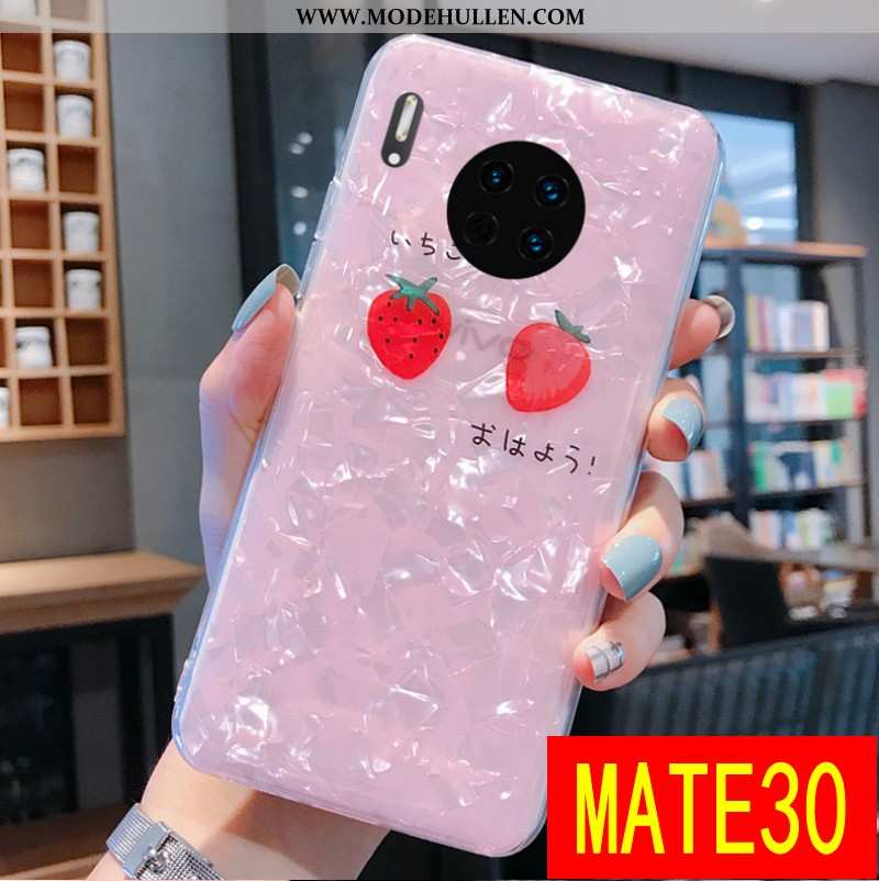 Hülle Huawei Mate 30 Persönlichkeit Kreativ Handy Transparent Rosa Silikon Weiche