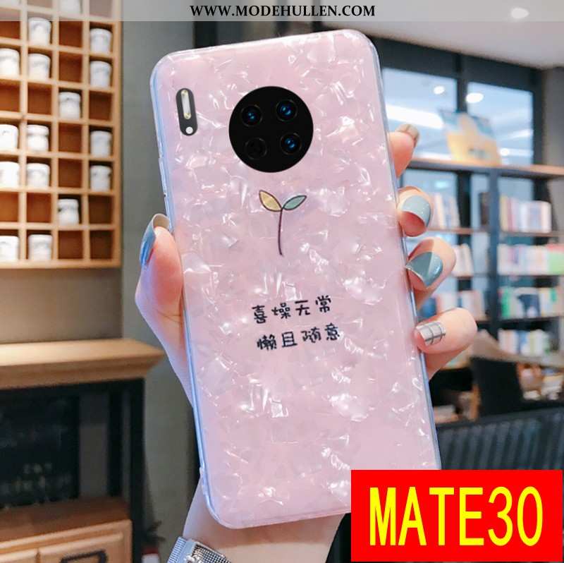 Hülle Huawei Mate 30 Persönlichkeit Kreativ Handy Transparent Rosa Silikon Weiche