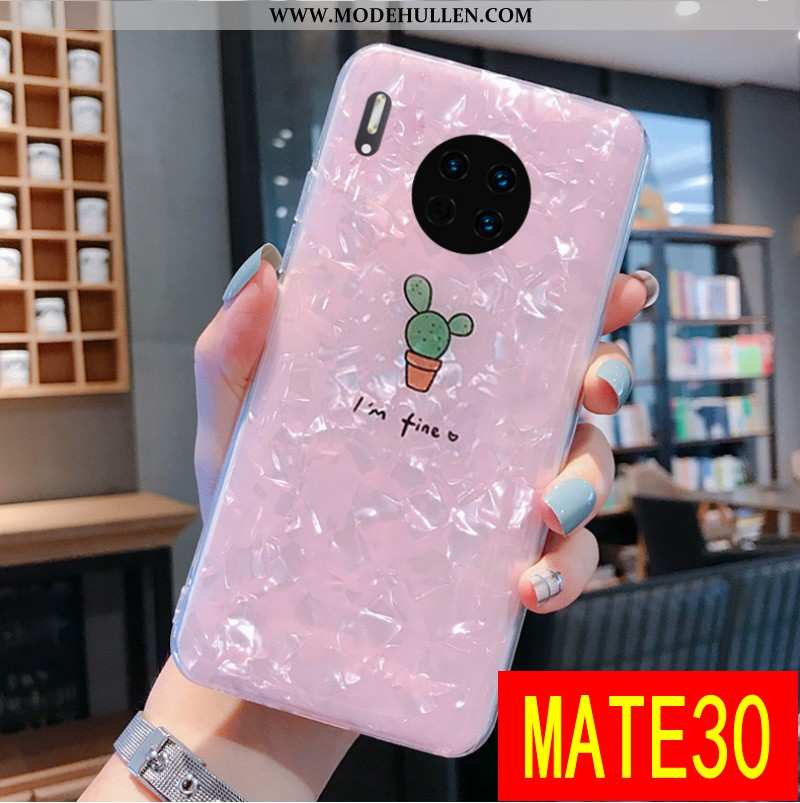 Hülle Huawei Mate 30 Persönlichkeit Kreativ Handy Transparent Rosa Silikon Weiche