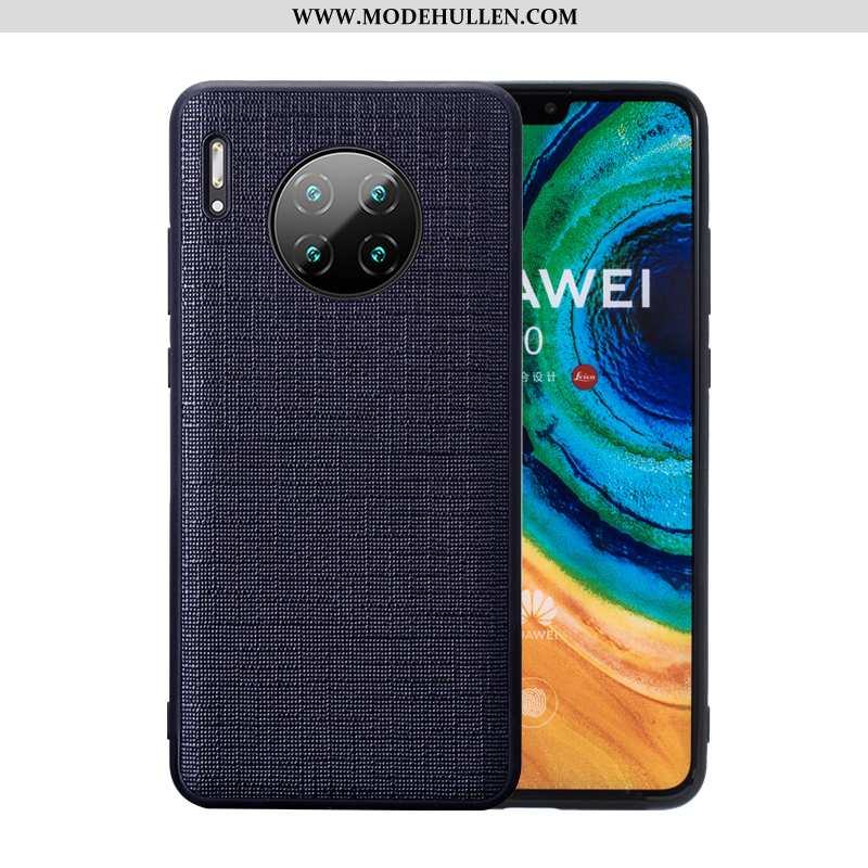 Hülle Huawei Mate 30 Pro Leder Trend Weiche Echt Leder Blau Super