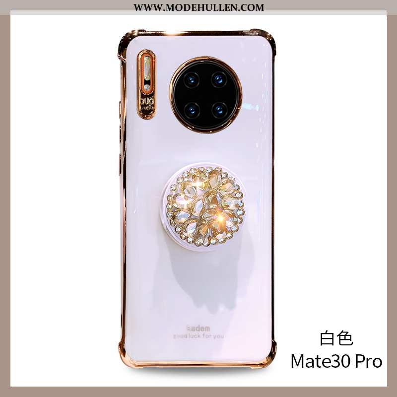 Hülle Huawei Mate 30 Pro Silikon Strass Weiche High-end Halterung Ballon Handy Rosa