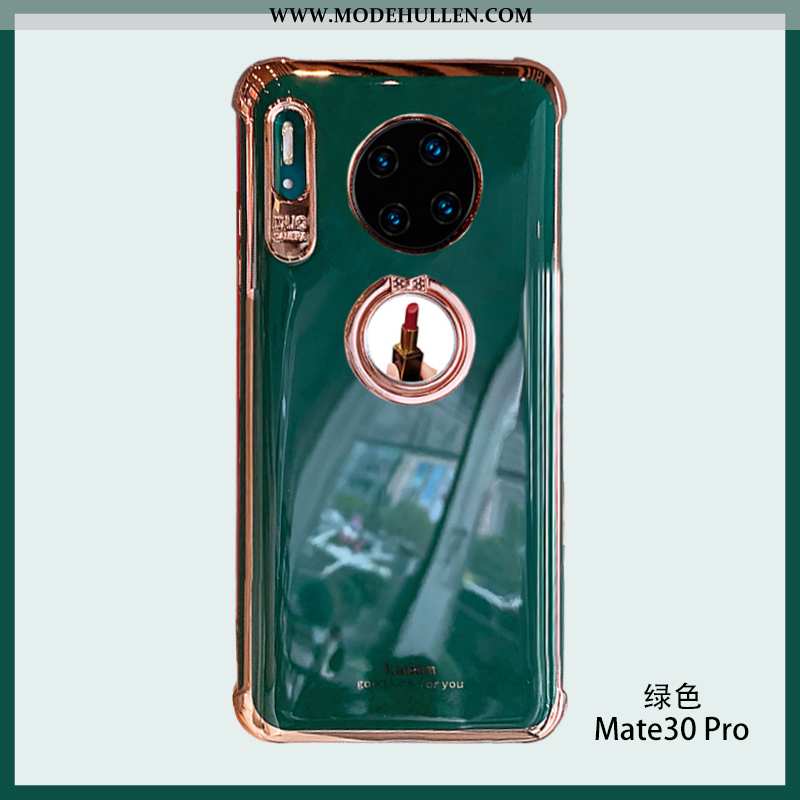 Hülle Huawei Mate 30 Pro Silikon Weiche Handy Anti-sturz Ring Kosmetik Herz Rosa