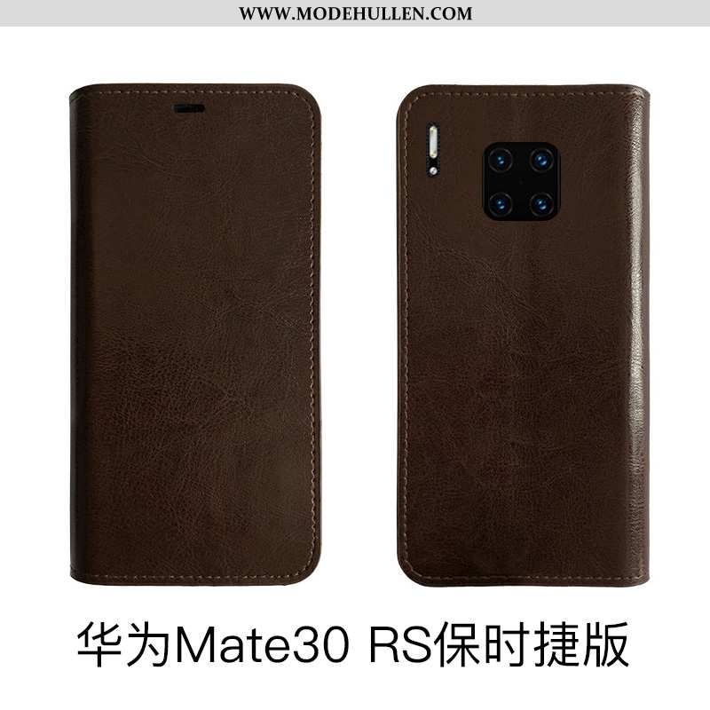 Hülle Huawei Mate 30 Rs Leder Schutz Kuh Folio Echt Leder Handy Case Rote