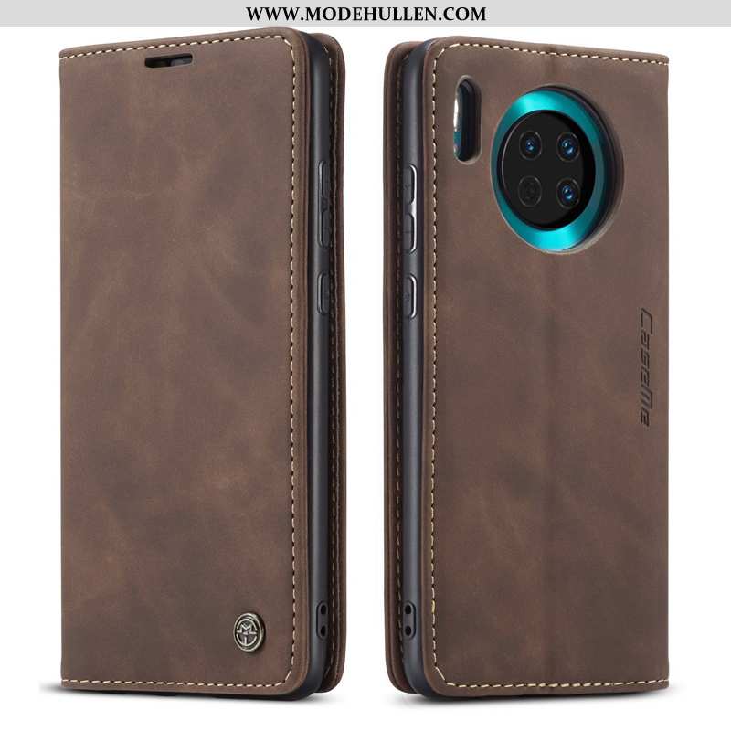 Hülle Huawei Mate 30 Schutz Echt Leder Folio Leder Case High-end Handy Braun