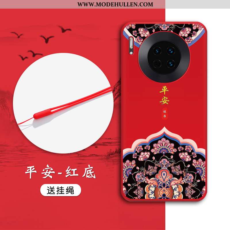 Hülle Huawei Mate 30 Schutz Prägung Wind Weiche Chinesische Art Handy Rote